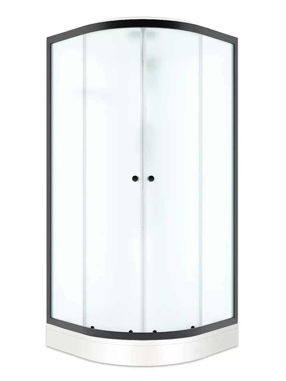 Душевая кабина Domani-Spa Delight Slim 110 (100х100 см) Black Accents — белые стенки, сатин-матированные стекла