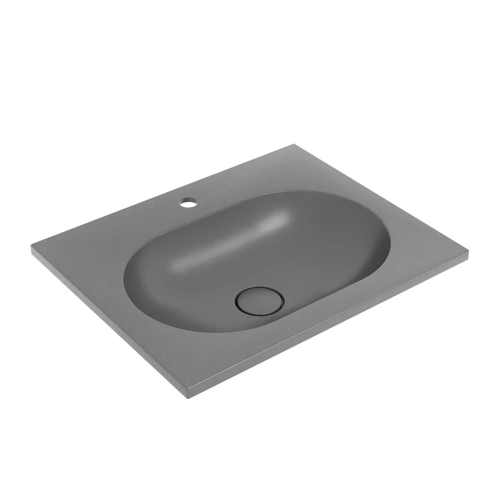 Раковина из кварца Vincea 60 см VCB-4H600G встраиваемая цвет серый шелк