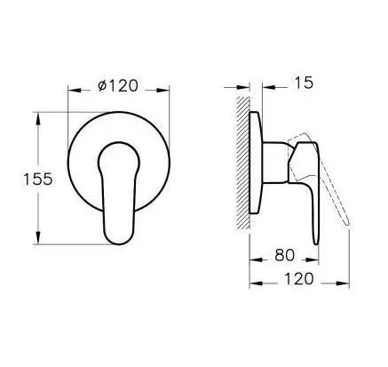 Смеситель Vitra Root Round для душа скрытый монтаж хром