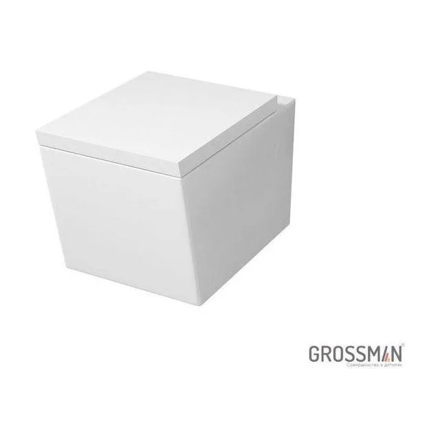 Унитаз подвесной Grossman Cristal GR-4495 (540х355х360) безободковый,белый с толстой крышкой,микролифт