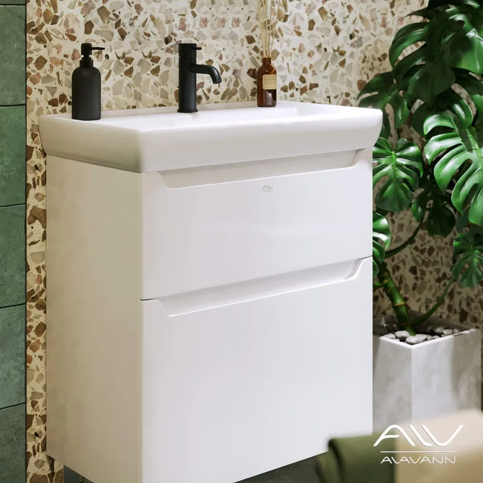 Тумба с раковиной Alavann Lana 70 СТ-5701-0700-10 белая напольная