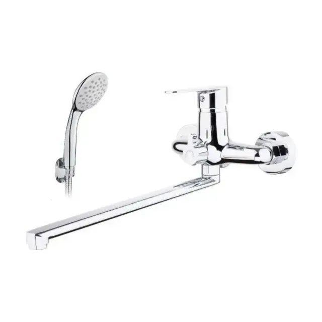 Смеситель Rusant RV1523515-029L универсальный с душевыми аксессуарами хром