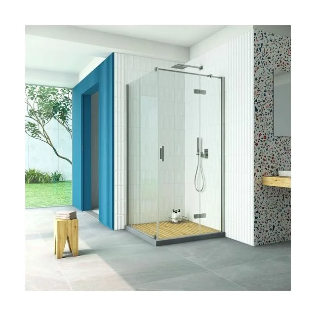 Душевое ограждение Vegas-Glass AFP-Fis Retta 100×100×199.5 см, оружейная сталь, стекло crystalvision