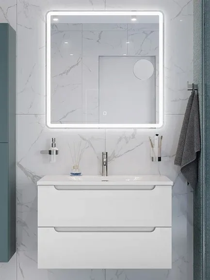 Тумба с раковиной BelBagno Этна (Etna) 80 белая матовая (раковина BB-8099-80)