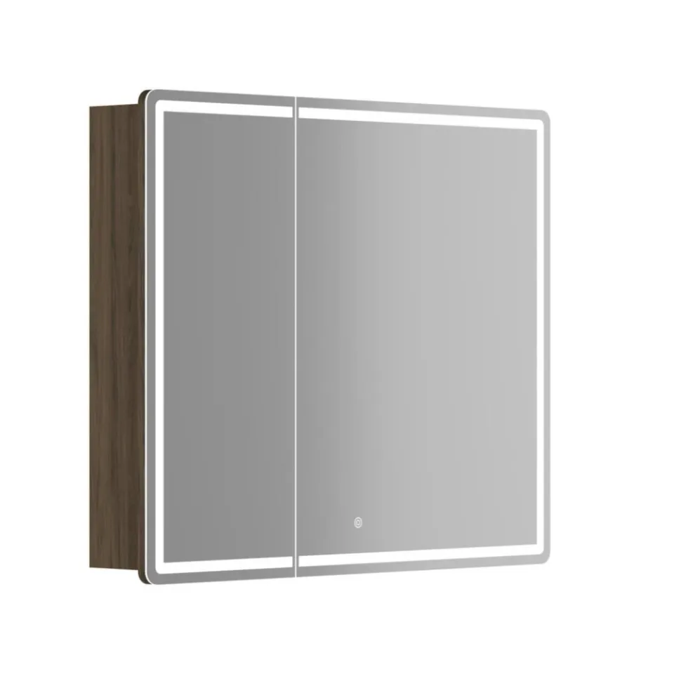 Зеркало-шкаф Sancos Mirror 89*74 с Led подсветкой дуб чарльстон