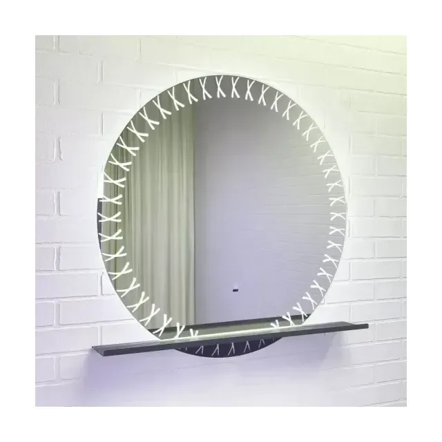 Зеркало Comforty Арзамас 80 LED-подсветка, бесконтактный сенсор, полка-графит