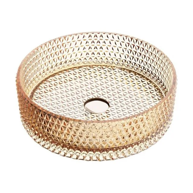 Раковина из стекла Ceramica Nova Кристалл (Cristal) 36 см CN6058 накладная цвет бежевый