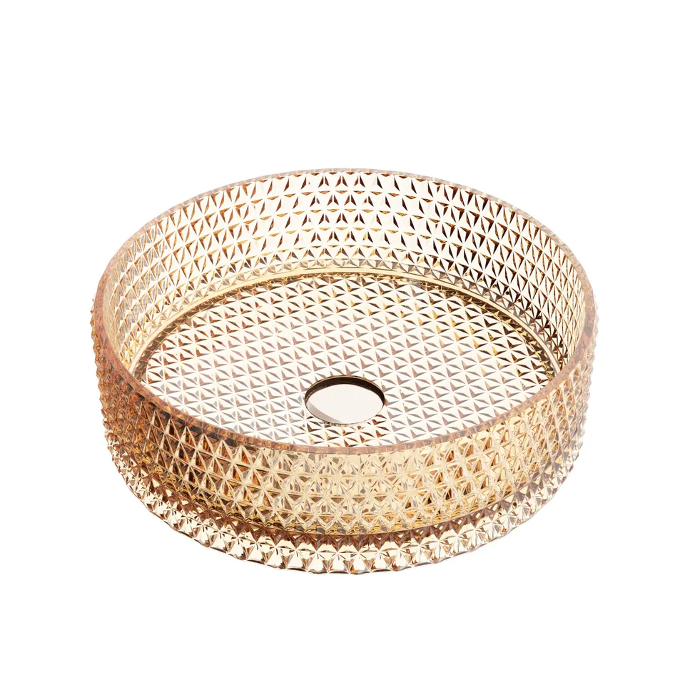 Раковина из стекла Ceramica Nova Кристалл (Cristal) 36 см CN6058 накладная цвет бежевый