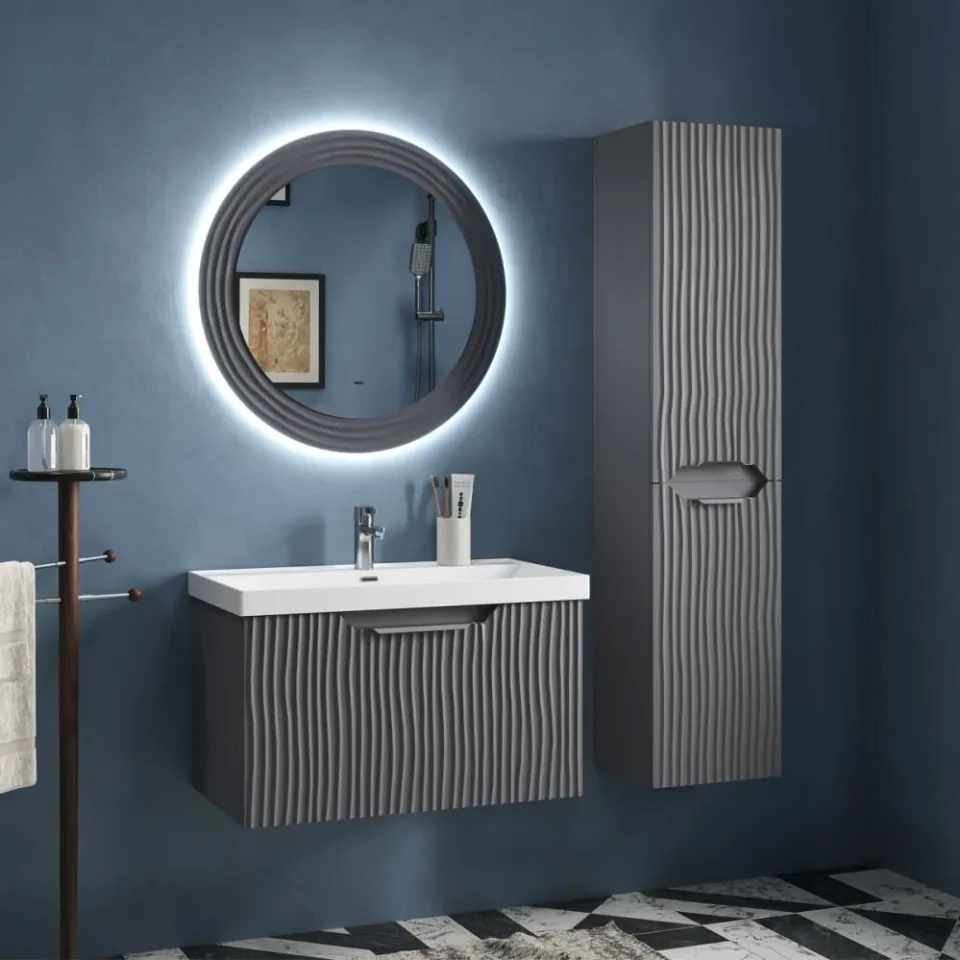 Зеркало Equil Мираж/Miraget 80*80 с подсветкой, графит