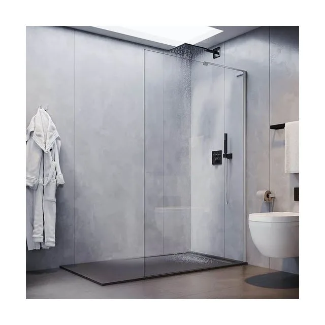 Душевая перегородка Veconi KR-77 90×200 см, стекло прозрачное, профиль хром (KR77-90-01-C8)