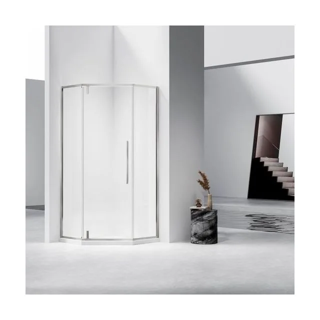 Душевой уголок Vincea Слим-Н (Slim-N) VSP-4SN100CLBN 100х100 стекло прозрачное 6 мм профиль брашированный никель