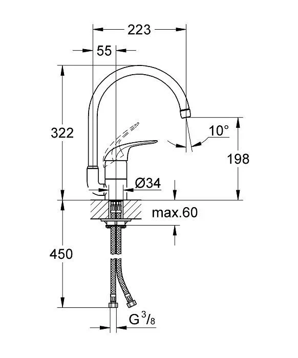 Смеситель Grohe Euroeco 32752000 для кухни