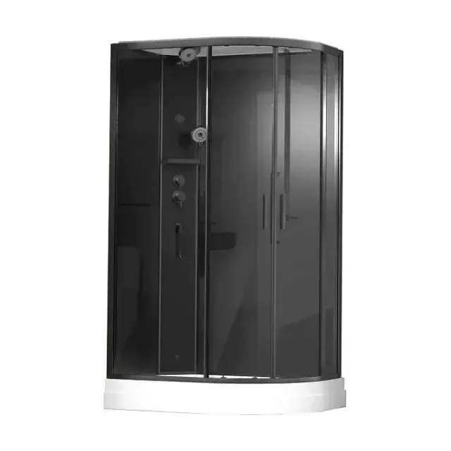 Душевая кабина Timo Premium Ilma 902 L Black 120х80 с крышей
