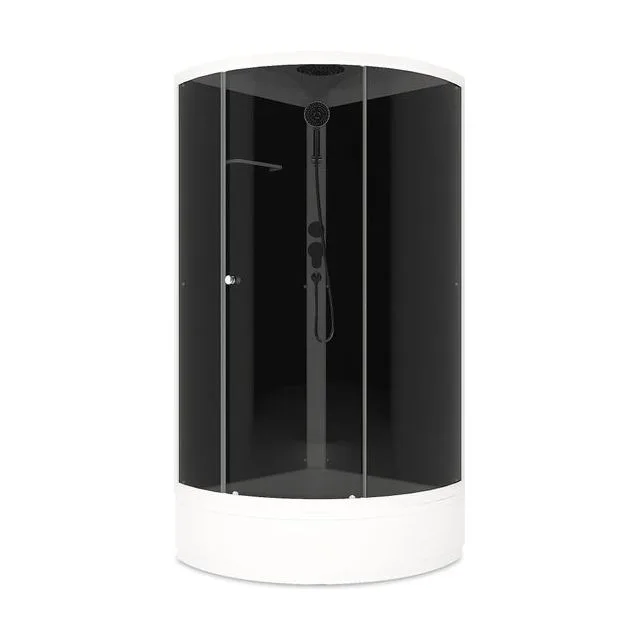 Душевая кабина Domani-Spa Simple 99 mid V1.2 (90х90 см) — черные стенки, тонированные стекла