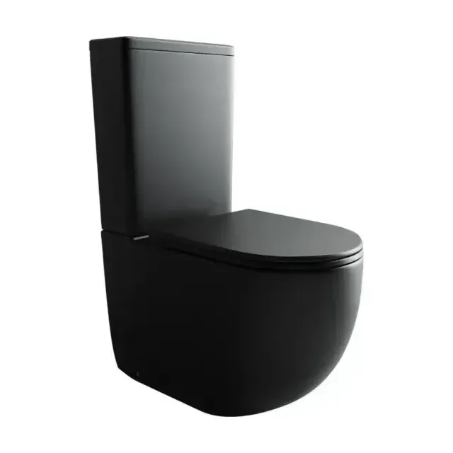 Унитаз-компакт Ceramicanova Metropol 38,5*62 черный матовый безободковый с крышкой-сиденьем микролифт Slim