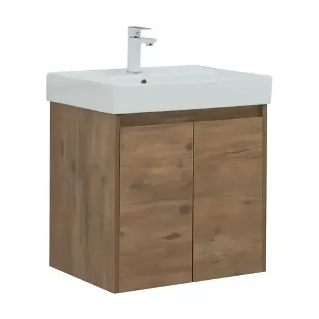 Тумба с раковиной Aquanet Nova Lite 60 дуб рустикальный (2 дверцы) (раковина Латина 60)