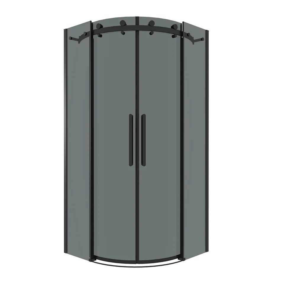 Душевое ограждение Grossman Classic 301.K33.04.9090.21.10 (90х90х195) Угловая,раздвижная,черный матовый,стекло тонированное,1 место