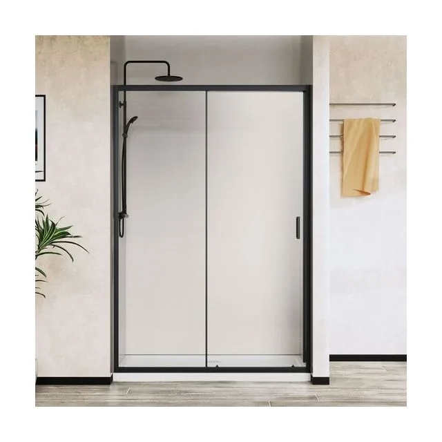Душевая дверь Vincea Сити (City) VDS-5CT140CLB 140х195 стекло прозрачное 5 мм профиль черный