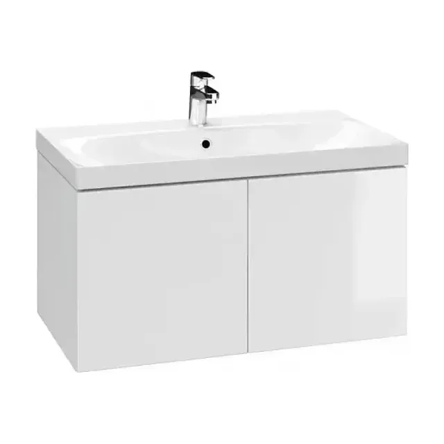 Тумба с раковиной Cersanit Колор (Colour) 80 белый глянец