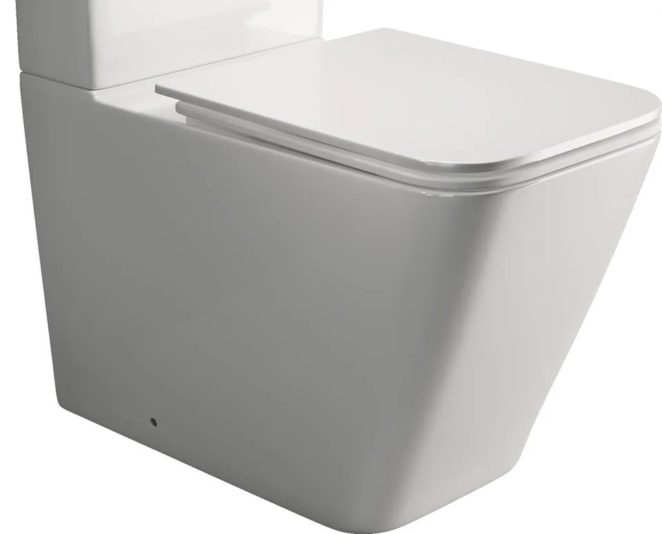 Чаша-унитаза напольная Ceramica Nova Кубик (Cubic) CN1803-B цвет белый с сиденьем микролифт смыв воронка-водоворот