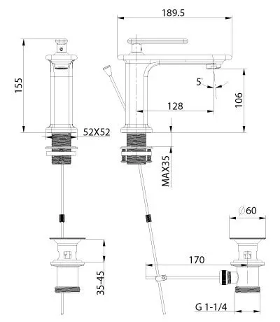 Смеситель Lemark Mista LM6406WG для раковины с донным клапаном белый/золото