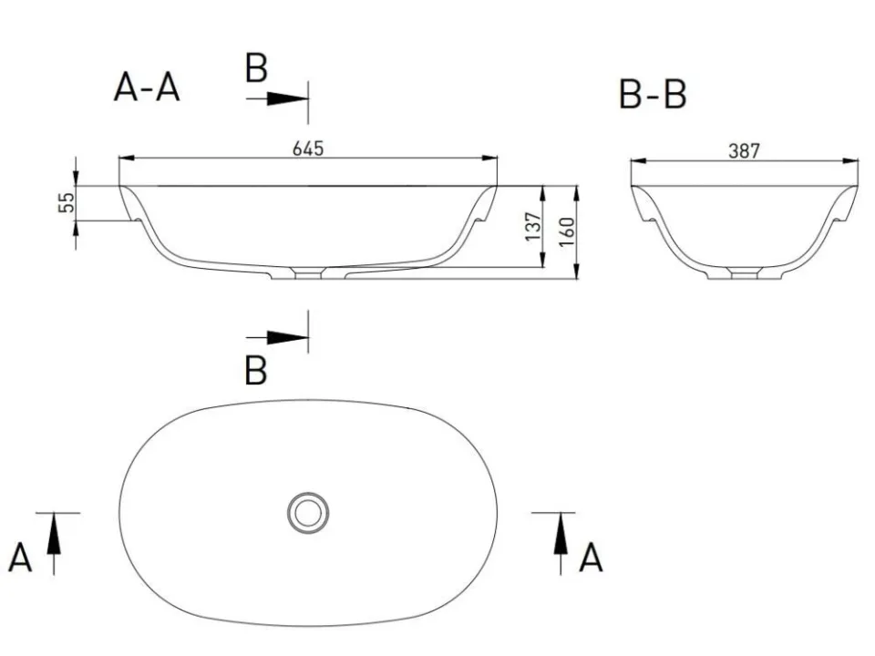 Накладная раковина Salini Marea 01 S-Stone 64,5*39 белая матовая