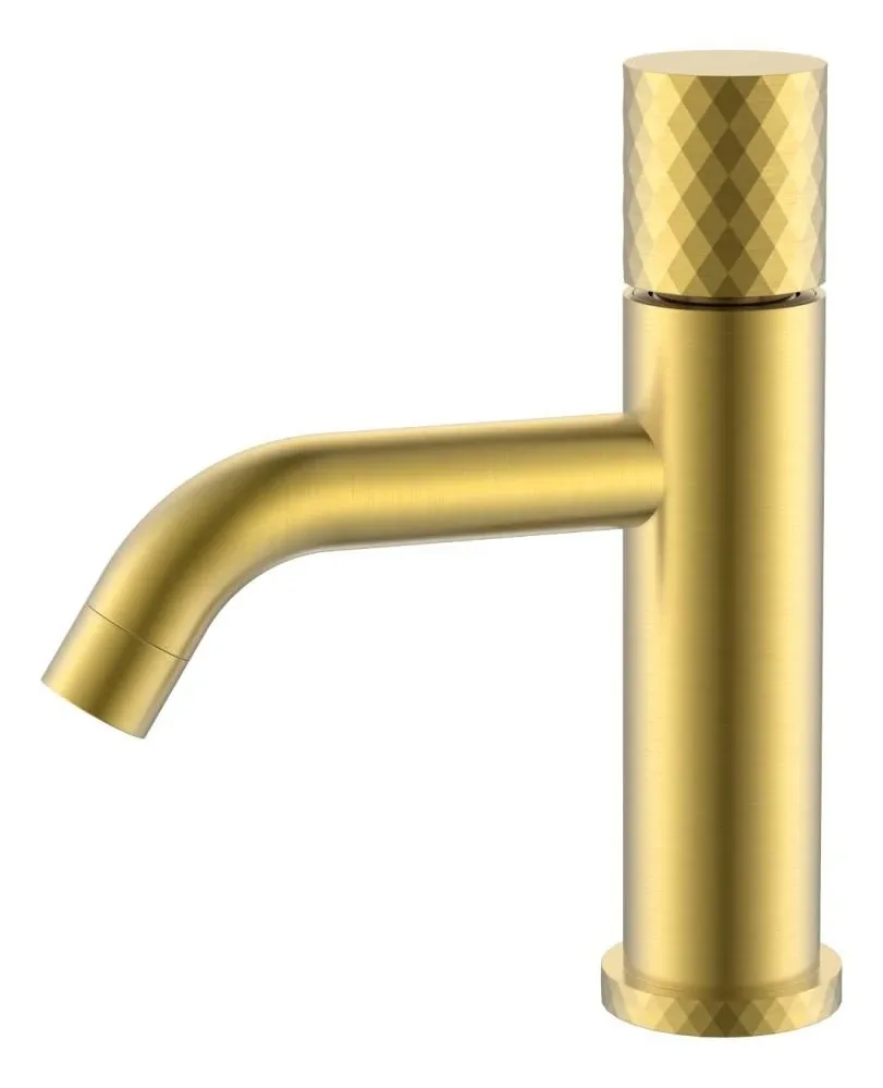Смеситель Boheme Stick 121-MG для раковины золото матовое ручка Diamond