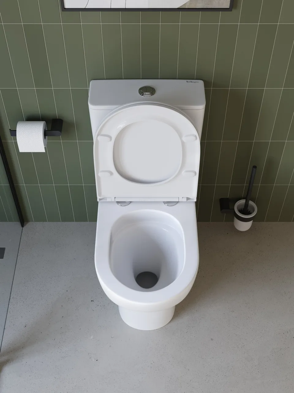 Унитаз-компакт с сиденьем и смывом TORNADO BelBagno LOUNGE-TOR-2 BB2802CP/T-TOR/SC
