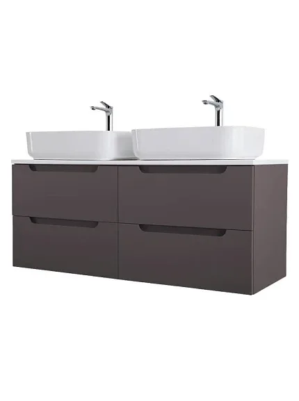 Тумба с раковиной BelBagno Этна (Etna) 120 темно-серая матовая (столешница EK-120-2-BO, раковины BB1304)