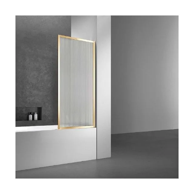 Душевая шторка на ванну Vincea VSB-41700FLG 70х140 стекло рифленое 5 мм профиль брашированное золото