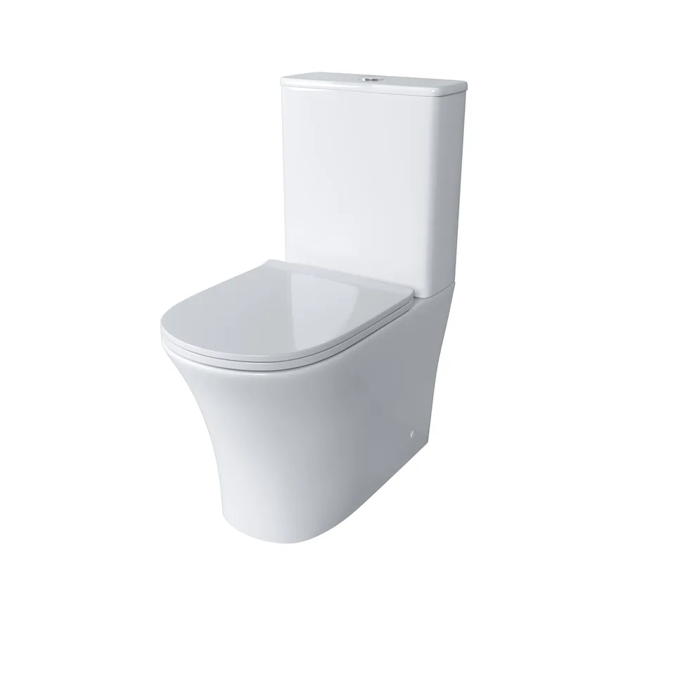Унитаз напольный Grossman Classic GR-4466S (620х365х820) безободковый,белый с тонкой крышкой,микролифт,2 места
