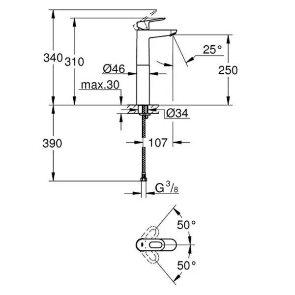 Смеситель Grohe BauLoop 23764000 для раковины