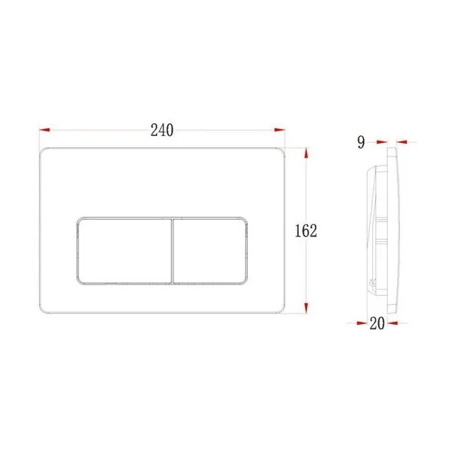 Кнопка смыва Veconi FLUSH V5, FLV5-GM, 240х162х9, пластик, оружейная сталь матовая