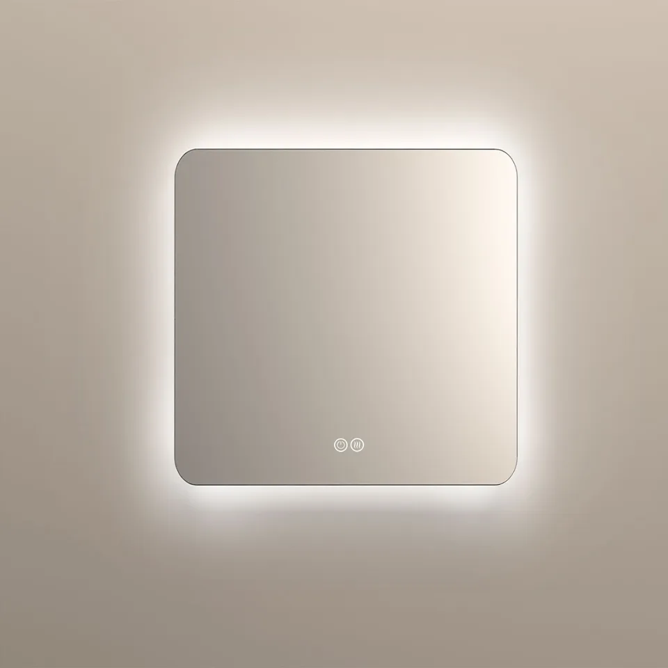 Зеркало с подсветкой VLM-3BE8008-2 800х800 c сенсорным выключателем и диммером, антизапотевание
