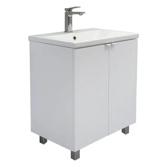 Тумба с раковиной Comforty Лима 60Н белый матовый (раковина Como 60)