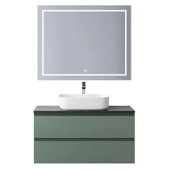 Комплект мебели BelBagno Крафт (Kraft) 100 еловый матовый со столешницей черный матовый мрамор