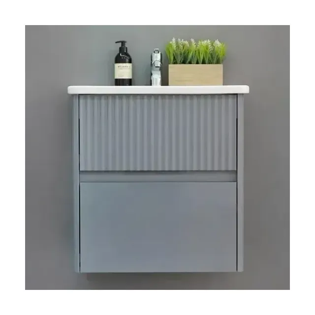 Тумба с раковиной Alavann Wave 60 голубой деним