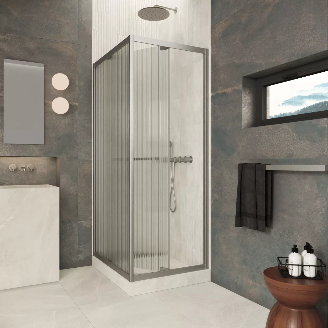 Душевой уголок Z+ZPV Inside 60*100 11 Moru профиль оружейная сталь стекло Moru