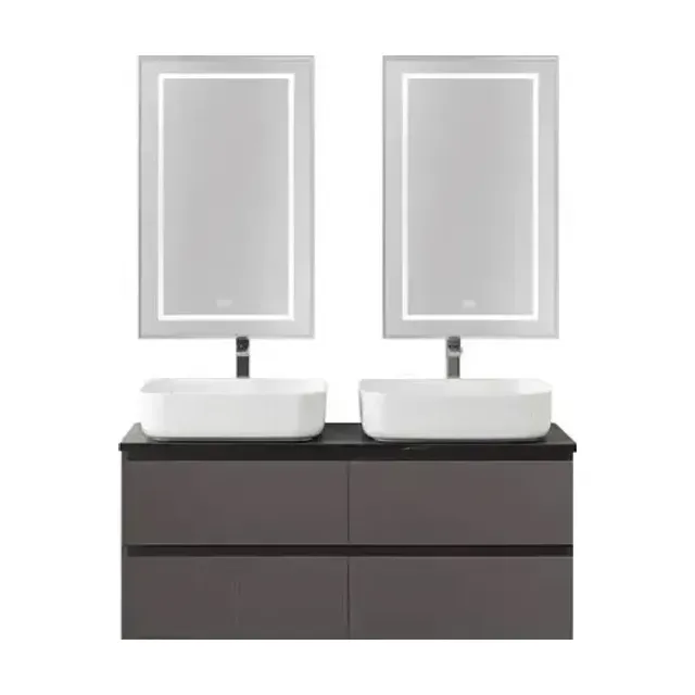 Комплект мебели BelBagno Крафт (Kraft) 120 с четырьмя ящиками темно-серый матовый (столешница черный матовый мрамор)