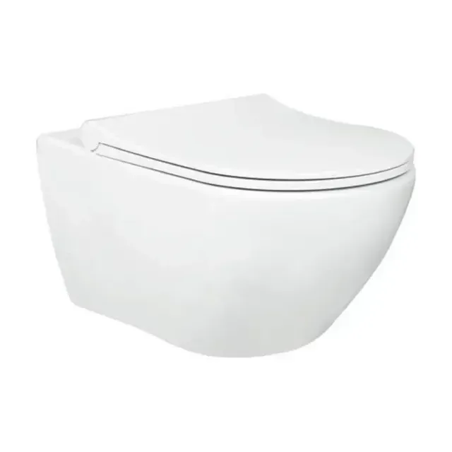 Подвесной унитаз Gural Vit Luna 36*57 безободковый с крышкой-сиденьем микролифт Slim