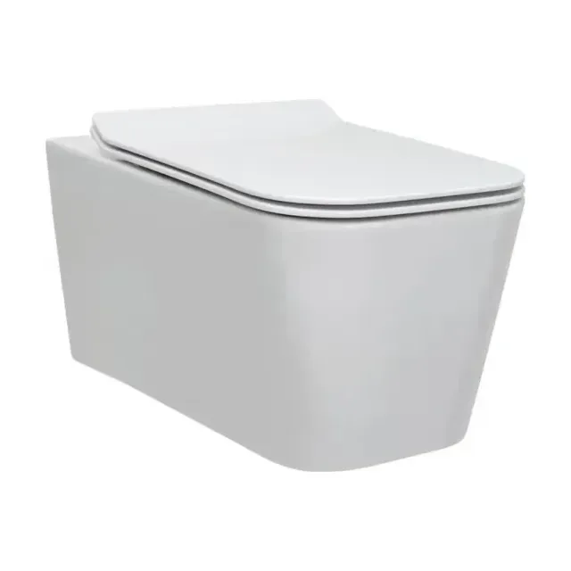 Подвесной унитаз Berges Floe 36*55 безободковый с крышкой-сиденьем микролифт Floe Slim SO