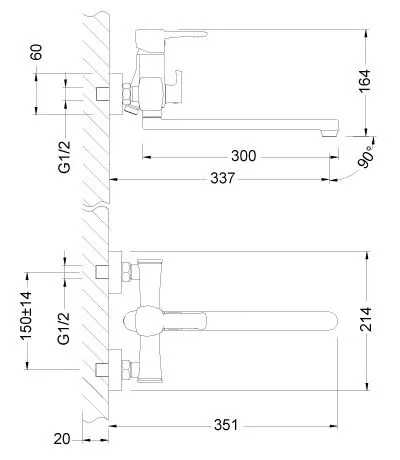 Смеситель Lemark Evitta LM0551C универсальный
