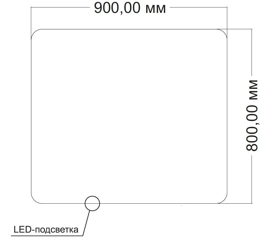 Зеркало с подсветкой VLM-3BE900 900х800 c сенсорным выключателем и диммером