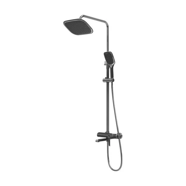Душевая стойка Grossman Alba 500.K35.06.100/210 с верхним душем,ручной лейкой и смесителем,хром с черным