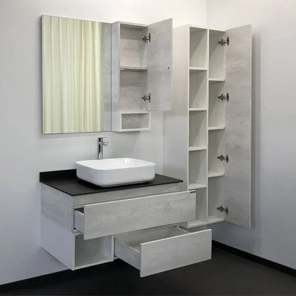 Зеркало-шкаф Comforty Прага 90 дуб белый