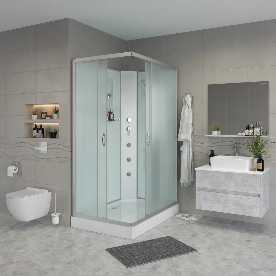 Душевая кабина Niagara Classic NG-43295-14QBKG (120х90х200) низкий поддон(13см),стекло матовое,3 места