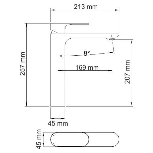 Смеситель WasserKRAFT Elbe 7403H для раковины, черный покрытие Soft-touch