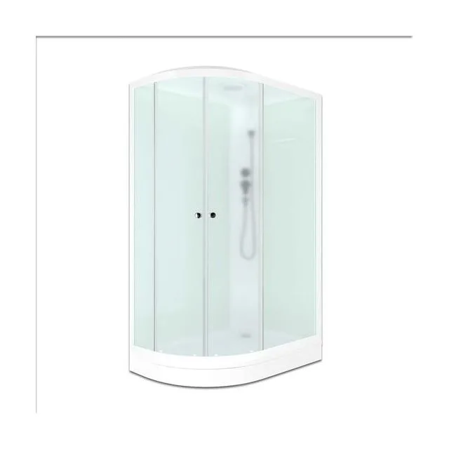 Душевая кабина Domani-Spa Delight Slim 128 (120х80 см), правое исполнение — белые стенки, сатин-матированные стекла, белый профиль