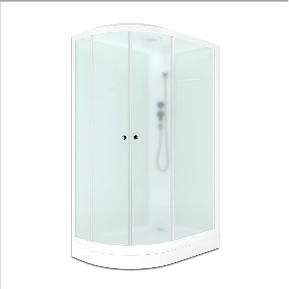 Душевая кабина Domani-Spa Delight Slim 128 (120х80 см), правое исполнение — белые стенки, сатин-матированные стекла, белый профиль
