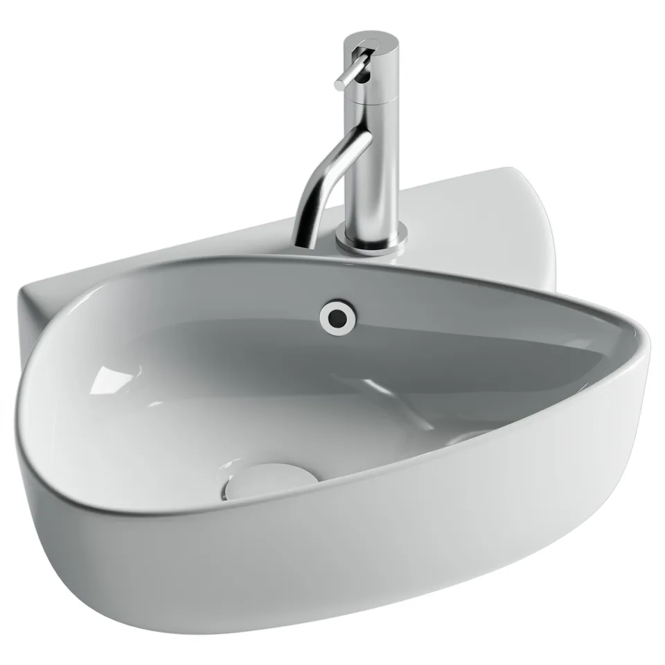 Раковина из сантехнического фарфора Ceramica Nova Элемент (Element) 50 см CN5049 подвесная цвет белый